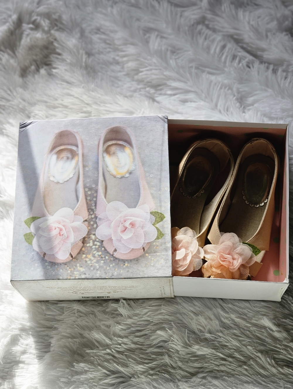 Joyfolie Girls Pink Flower Ballet Flats Size 13